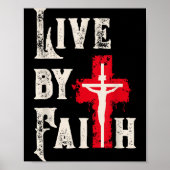 Christian Cross Scripture Live By Faith  Poster (Vorne)