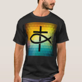 Christian Cross und Jesus Fish Symbol T-Shirt (Vorderseite)