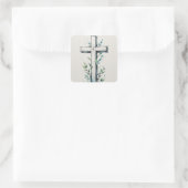 Christian Cross with Watercolor Branches Sticker (Tasche)