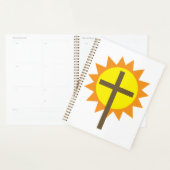 Christian Cross with Yellow Sun and Orange Rays Planer (Anzeige)