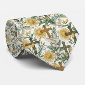 Christian Crosses with Doves Custom Necktie Krawatte (Gerollt)