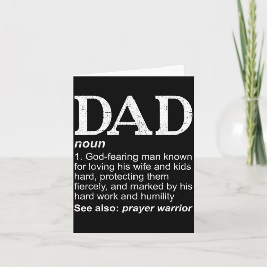 Christian Dad Definition Fathers Day Dad Karte (Vorderseite)