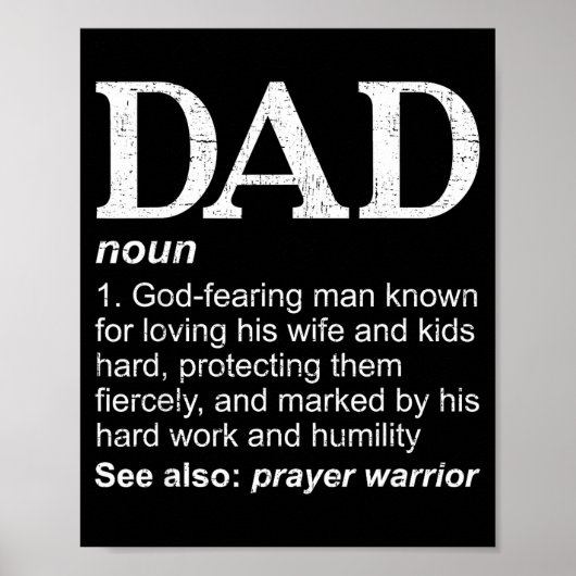 Christian Dad Definition Fathers Day Dad  Poster (Vorne)