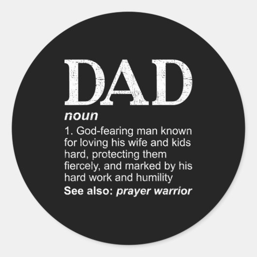 Christian Dad Definition Fathers Day Dad  Runder Aufkleber (Vorderseite)