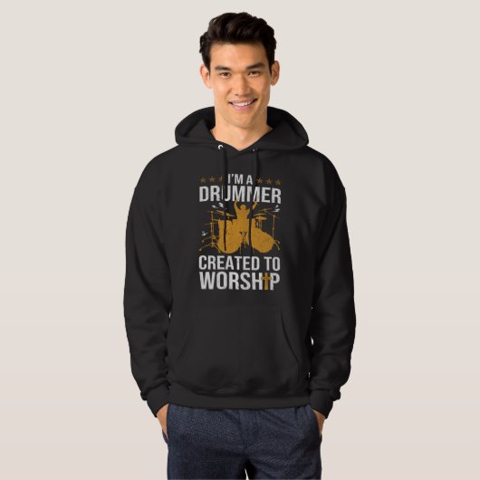Christian Drummer For Men Women Drum Player Hoodie (Vorne ganz)