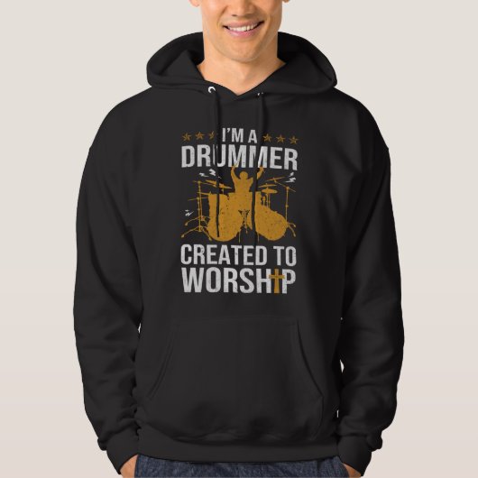 Christian Drummer For Men Women Drum Player Hoodie (Vorderseite)