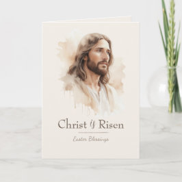 Christian Easter Card Christ is Risen Blessing Feiertagskarte