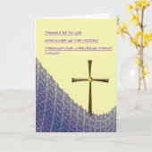 Christian Easter Card with empty gold cross Karte (Gelbe Blume)