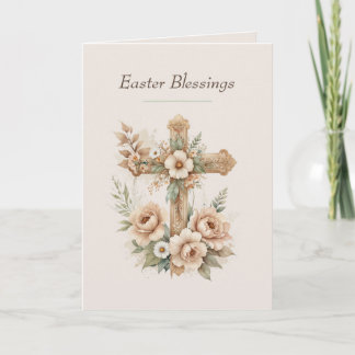 Christian Easter Cards, Religious Blessing Cross Feiertagskarte