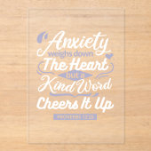 Christian Encouragement Quote – Anxiety & Kindness Acryleinladungen (Vorderseite)