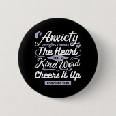 Christian Encouragement Quote – Anxiety & Kindness Button (Vorderseite)