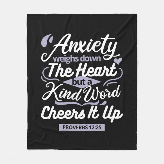 Christian Encouragement Quote – Anxiety & Kindness Fleecedecke (Vorderseite)