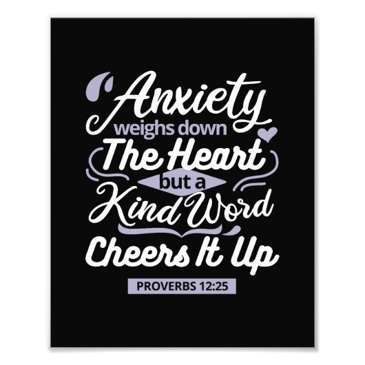 Christian Encouragement Quote – Anxiety & Kindness Fotodruck (Vorne)