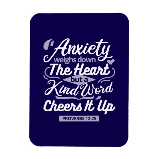 Christian Encouragement Quote – Anxiety & Kindness Magnet (Vertikal)
