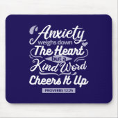 Christian Encouragement Quote – Anxiety & Kindness Mousepad (Vorne)
