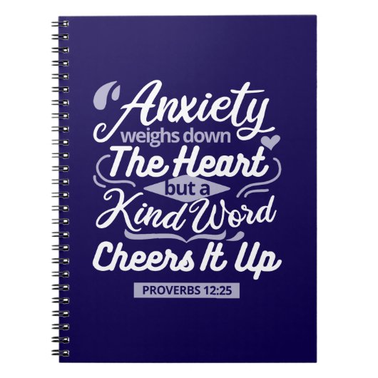 Christian Encouragement Quote – Anxiety & Kindness Notizblock (Vorderseite)
