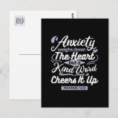 Christian Encouragement Quote – Anxiety & Kindness Postkarte (Vorne/Hinten)