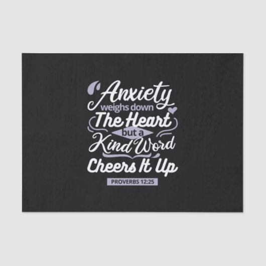 Christian Encouragement Quote – Anxiety & Kindness Seidenpapier (Vorderseite)