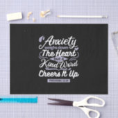 Christian Encouragement Quote – Anxiety & Kindness Seidenpapier (Handwerk)