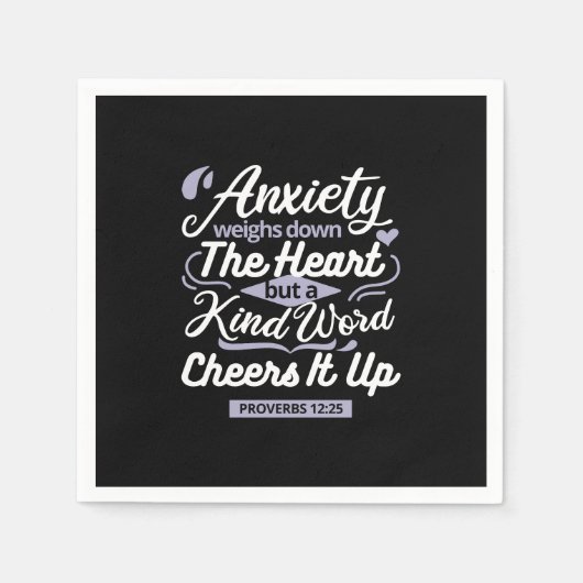 Christian Encouragement Quote – Anxiety & Kindness Serviette (Vorderseite)