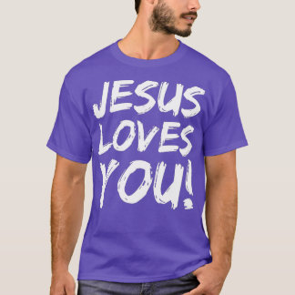 Christian Evangelism Gift for Men Jesus Loves You T-Shirt