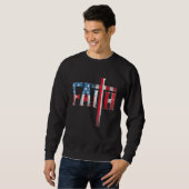 Christian Faith & Cross USA Flag American 4th Of Sweatshirt (Vorne ganz)