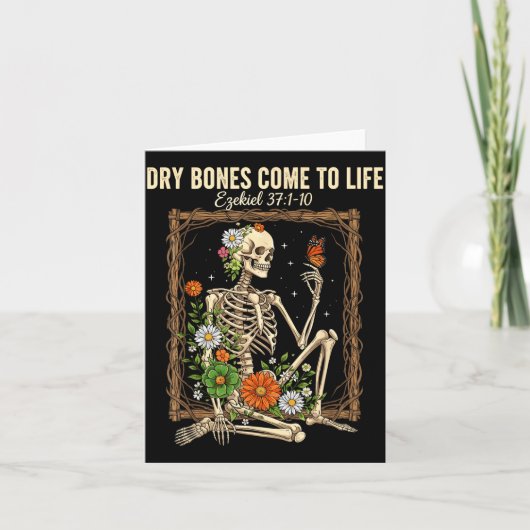 Christian Faith Dry Bones Come To Life Skeleton Fl Karte (Vorderseite)