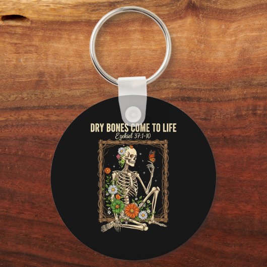 Christian Faith Dry Bones Come To Life Skeleton Fl Schlüsselanhänger (Vorderseite)