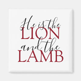 Christian Faith He is The Lion and The Lamb Magnet
