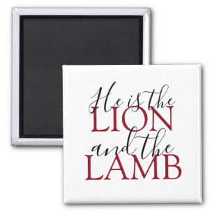 Christian Faith He is The Lion and The Lamb Magnet