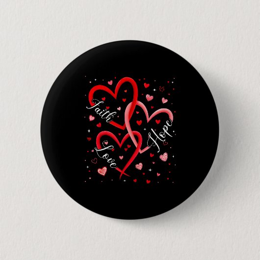 Christian Faith Hope Love Hearts Religious Valenti Button (Vorderseite)