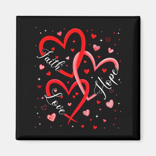 Christian Faith Hope Love Hearts Religious Valenti Magnet (Vorne)