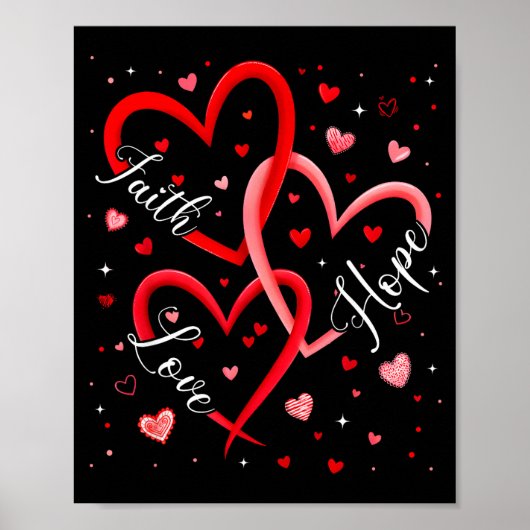 Christian Faith Hope Love Hearts Religious Valenti Poster (Vorne)