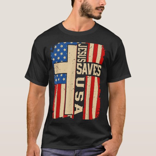 Christian Faith Jesus Save Usa Patriotic American T-Shirt (Vorderseite)
