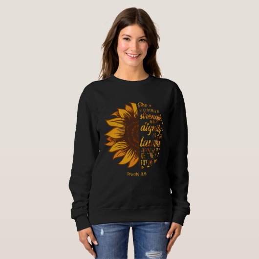 Christian Faith Love Sunflower Scripture Religious Sweatshirt (Vorne ganz)