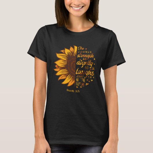 Christian Faith Love Sunflower Scripture Religious T-Shirt (Vorderseite)