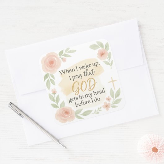Christian Faith Quote Sticker – “When I Wake Up, I (Umschlag)