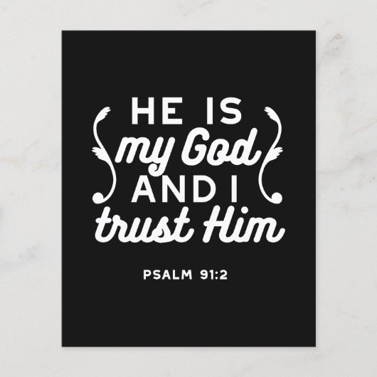 Christian Faith Quote – Trust in God Psalm 91:2 Flyer (Vorne)