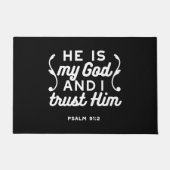 Christian Faith Quote – Trust in God Psalm 91:2 Fußmatte (Vorderseite)