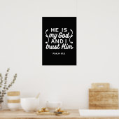 Christian Faith Quote – Trust in God Psalm 91:2 Poster (Küche)