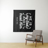 Christian Faith Quote – Trust in God Psalm 91:2 Wandteppich (Beispiel (Horizontal))