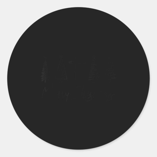 Christian Faith Simple Christmas Trees Cross Merry Runder Aufkleber (Vorderseite)