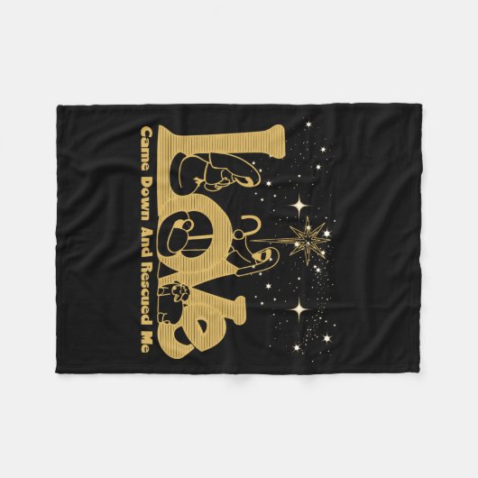 Christian Family Christmas Nativity Scene Gold T S Fleecedecke (Vorderseite (Horizontal))