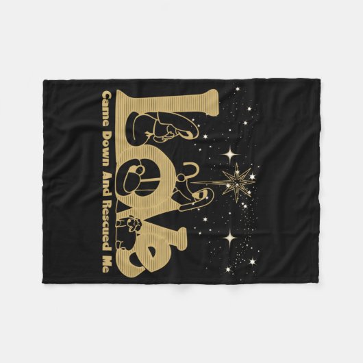 Christian Family Christmas Nativity Scene Gold T S Fleecedecke (Vorderseite (Horizontal))