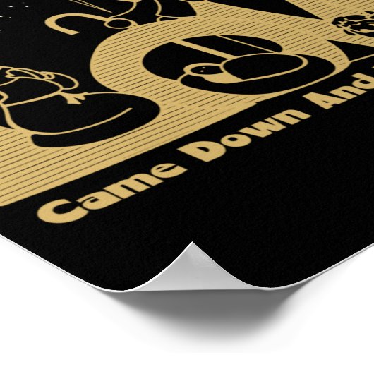 Christian Family Christmas Nativity Scene Gold T S Poster (Ecke)