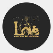 Christian Family Christmas Nativity Scene Gold T S Runder Aufkleber (Vorderseite)