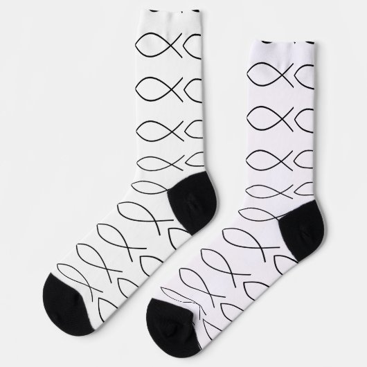 Christian Fish Symbol Ichthys Thunder_Cove Socken (Linkes Detail)