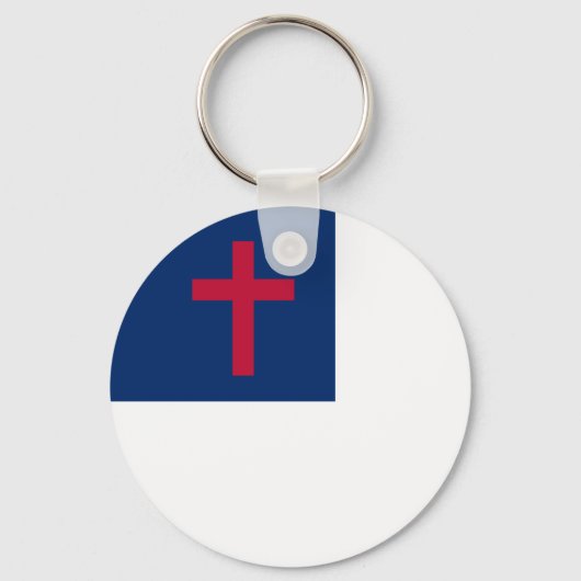 Christian flag Button Keychain Schlüsselanhänger (Vorderseite)
