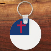 Christian flag Button Keychain Schlüsselanhänger (Vorderseite)