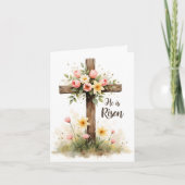 Christian Floral Easter Cross Blank Note Card (Vorderseite)